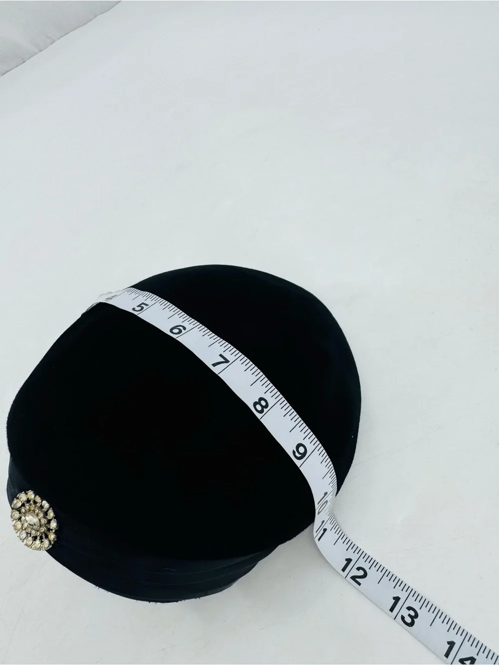 Vintage 50s Mid Century Art Deco Velour Satin Rhinestone Evening Juliet Cap Hat